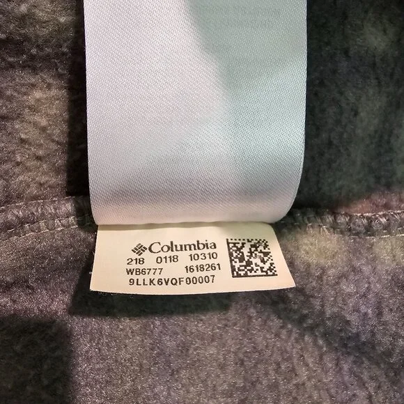 Columbia Kids Youth Full-Zip Plaid Fleece Jacket Size XL 18/20 Gray & Green EUC - Picture 11 of 11